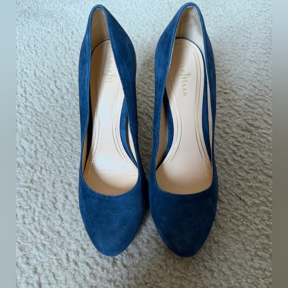 Cole Haan Women's Deep Blue Suede Heels